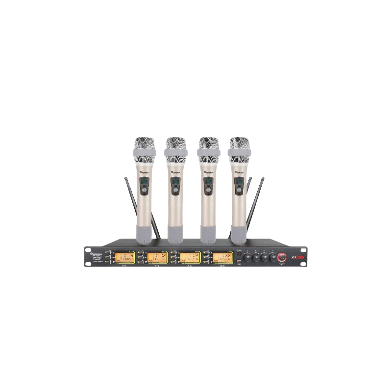 SISTEMA DE MICRÓFONO INALÁMBRICO UHF DE CUATRO CANALES SOUNDTRACK STW4000HH