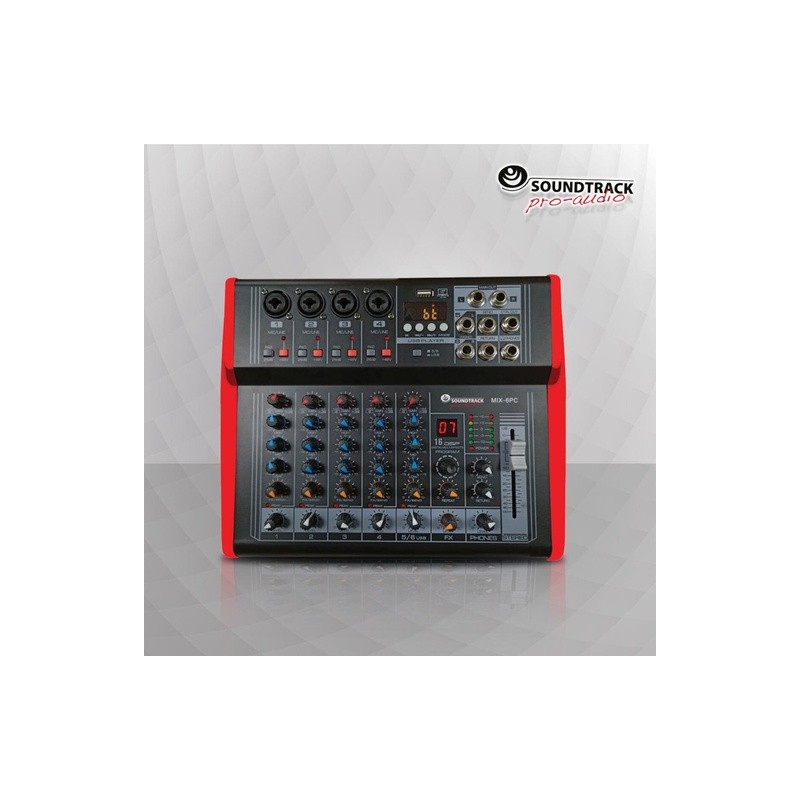 MIX-6PC MEZCLADORA AMPLIFICADA DE 6 CANALES