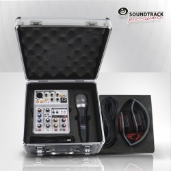 STUDIO 4 KIT MEZCLADORA NO AMPLIFICADA DE 4 CANALES CANALES CON AUDÍFONOS Y MALETÍN