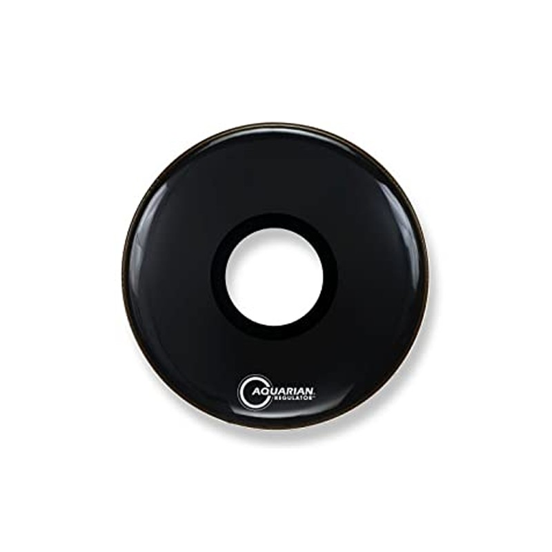 PARCHE 22" AQUARIAN SERIE REGULATOR NEGRO CON SORDINA Y AGUJERO EN CENTRO RPT22BK