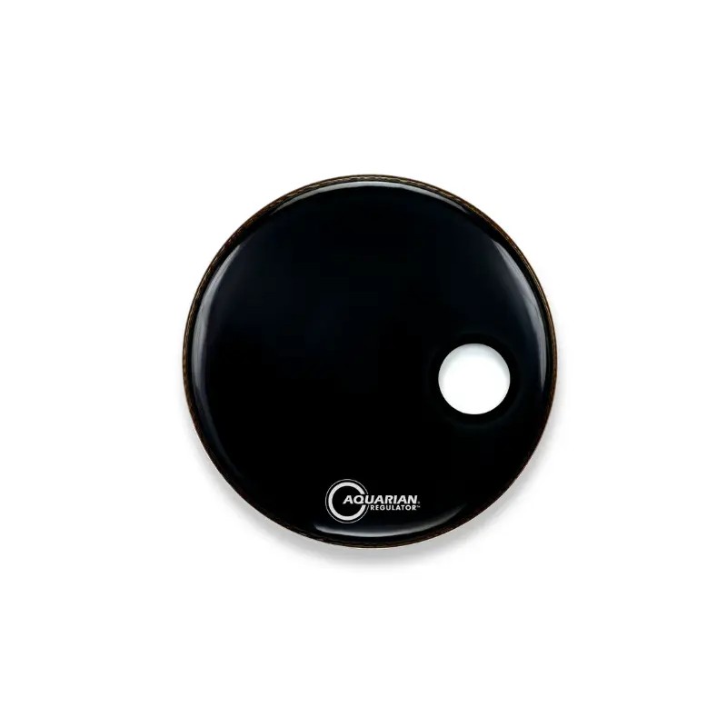 PARCHE 20" AQUARIAN SERIE REGULATOR NEGRO CON SORDINA, AGUJERO AUN COSTADO DE 4 3/4" RSM20BK