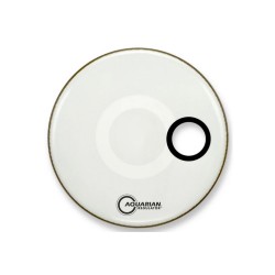 PARCHE 20" AQUARIAN SERIE REGULATOR BLANCO CON SORDINA Y AGUJERO RSM20W
