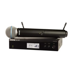 SISTEMA INALÁMBRICO SHURE CON MICRÓFONO DE MANO Y RECEPTOR PARA RACK BLX24R/B58-J11