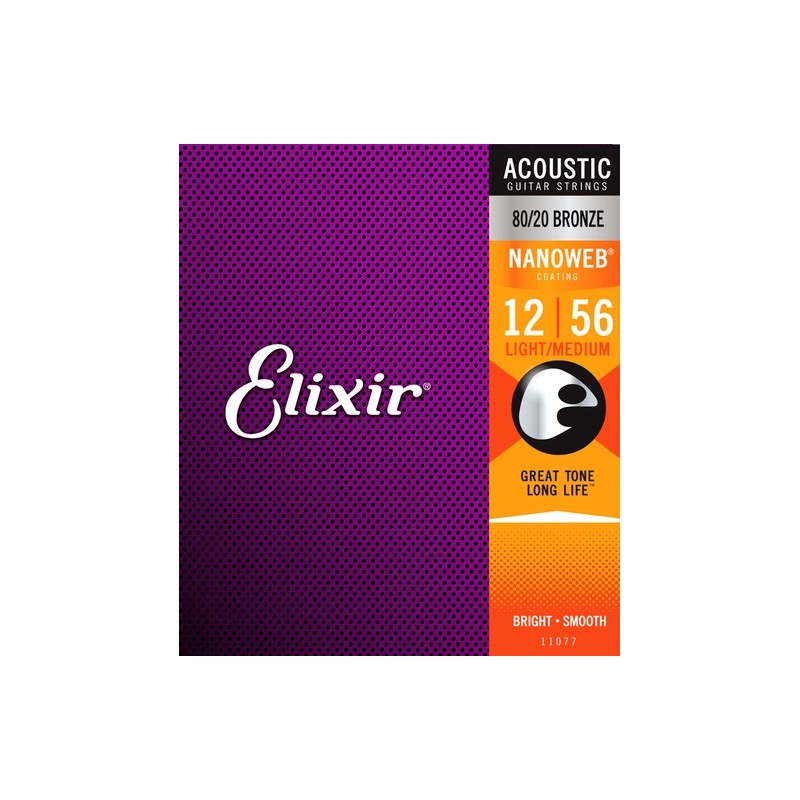 ENCORDADURA ELIXIR PARA GUITARRA ACUSTICA NANOWEB .12 11077