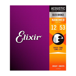 ENCORDADURA ELIXIR PARA GUITARRA ACUSTICA NANOWEB COATING 11052