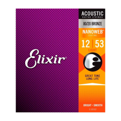 ENCORDADURA ELIXIR PARA GUITARRA ACUSTICA NANOWEB COATING 11052