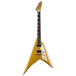 LKHVMGO Guitarra eléctrica KH-V METALLIC GOLD con firma de Kirk Hammett